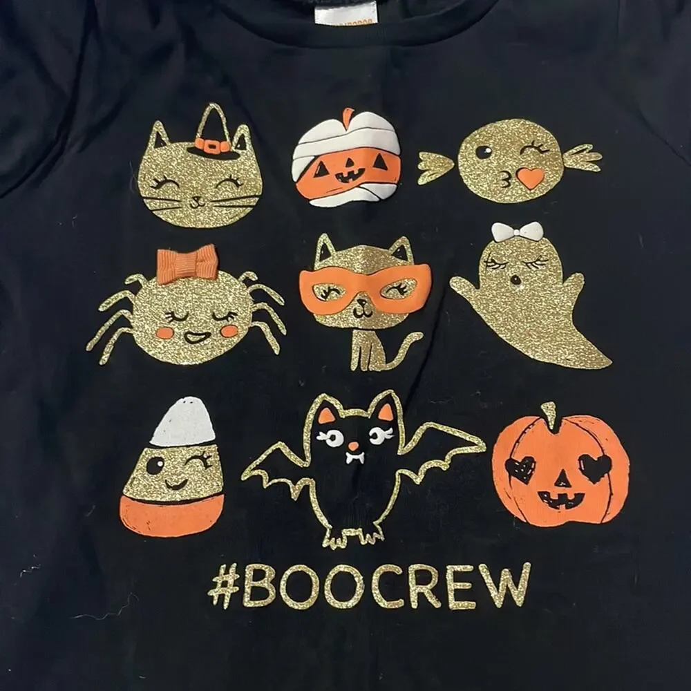 Gymboree 5t black puffed short sleeve Halloween t shirt euc worn once pumpkin